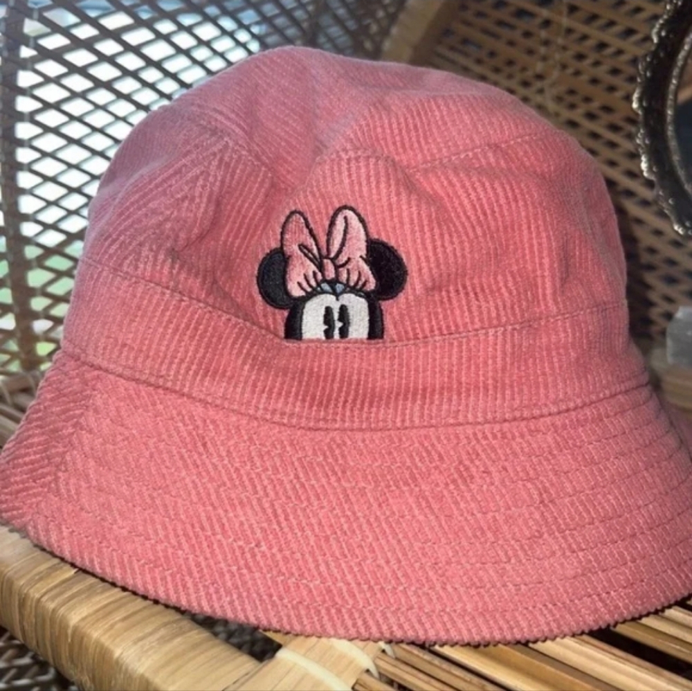 Disney Minnie Mouse Pink Bucket Hat Corduroy S/M